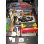 Box of assorted diecast model vehicles in original boxes to include; Corgi J.P.S Lotus Formula 1