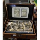 World War Two Japanese travelling surgeons kit in fitted metal bound case with lift out tray to