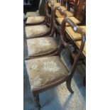 Set of four Victorian mahogany crown back dining chairs with foliate drop in seats standing on