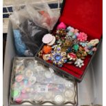 Large collection of assorted costume jewellery, together with a bag of ladies gloves etc. (B.P.