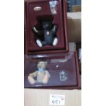 Two boxes containing the Steiff collection bears by Enesco, a Century of Steiff teddy bears wooden