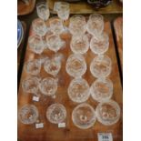 Tray of cut glass to include; brandy balloons and liqueur glasses. (B.P. 21% + VAT)