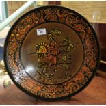 Large Poole pottery Aegean charger with knight on horseback by Diana Davis. (B.P. 21% + VAT) No