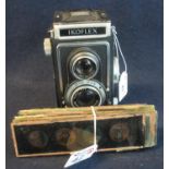 Ikoflex twin lens reflex camera with Zeiss Ikon F75mm lens, together with a bundle of late 19th