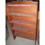 20th Century mahogany open bookcase of narrow form. (B.P. 21% + VAT)