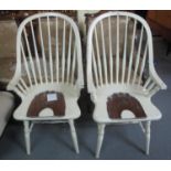 A pair of Laura Ashley 'Bramley' spindle and hoop back carver chairs. (2) (B.P. 21% + VAT) Both in