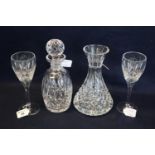 Waterford lead crystal Lismore carafe and wine gift set in fitted box, together with a pair of