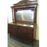 Edwardian mahogany mirror back carved sideboard. (B.P. 21% + VAT)