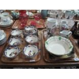 A tray of Mason's Mandalay two handled bowls with matching saucers, together with a tray of odd