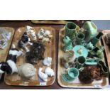 Two trays of Sylvac, Coalport, Beswick and other ceramic animal studies, squirrels, rabbits, dogs,