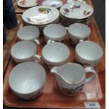 A tray of Royal Worcester Evesham oven to tableware items, mainly teacups and saucers, side