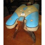 Mid Century leather saddle type stool. (B.P. 21% + VAT)