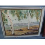 R.A Spooner (20th Century), Australian landscape with eucalyptus, oils on canvas, 45 x 60cm