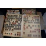 Box with all world collection of stamps in various albums and stockbooks (12) Many 100's of