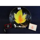Poole pottery Aegean maple leaf design dish or charger, 25.5cm diameter approx, printed marks to the