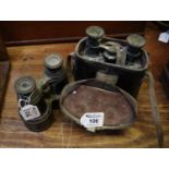 Two pairs of vintage binoculars, First World War period and another. (2) (B.P. 21% + VAT) Very dirty
