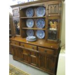 Modern oak "Old Charm" two stage cabinet back dresser. (B.P. 21% + VAT)