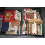 Two boxes of vintage books to include; a set of The King Penguin non fiction books on various