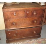 19th Century Welsh oak two stage chest of two short and two long drawers with an inset top and