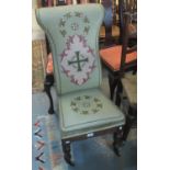 19th Century prie dieu chair decorated with tapestry rosettes. (B.P. 21% + VAT)