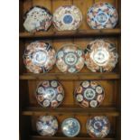 A collection of ten Japanese Imari porcelain plates of varying designs. (B.P. 21% + VAT)