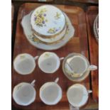 19 piece Royal Albert bone china teaset with gilded decoration and floral sprays, printed marks to