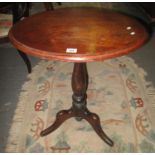 19th Century mahogany tripod table. (B.P. 21% + VAT)