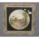 Royal Worcester porcelain plaque, 'Tewkesbury', printed and painted, by James Allen (born 1923),