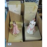Six Coalport bone china figurines all in original boxes to include; 'Rosemary', Jacqueline', 'Karen'