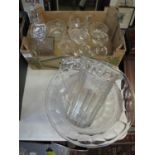 Collection of glass to include; large jug and basin set, Art Deco design decanter and stopper,