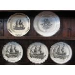 A collection of five 19th Century Swansea Dillwyn and other ships plates. (5) (B.P. 21% + VAT) All