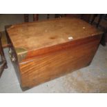 19th Century brass bound camphor wood mariners or travelling trunk. 91cm wide approx. (B.P. 21% +