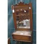 Edwardian mahogany wall mirror with fitted box. (B.P. 21% + VAT)