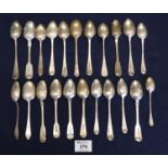 Bag of assorted and varied silver teaspoons. 13 troy ozs approx. (B.P. 21% + VAT)