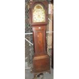 Early 19th Century Welsh oak 30 hour longcase clock, the painted face with Roman numerals marked '
