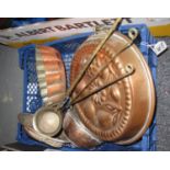 Box of assorted copper to include; moulds and ladles etc. (B.P. 21% + VAT)