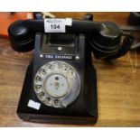 Vintage black bakelite telephone, no. 312FGPO to the base. Not wired. (B.P. 21% + VAT)