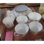 15 piece Shelley 'Naples' 14281 fine bone china part teaset comprising; four cups, four saucers,