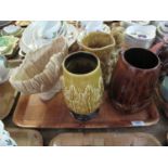 Tray of Sylvac pottery to include; 4068 squirrel jug, 4206 moulded leaf vase, 1318 rabbit jug and