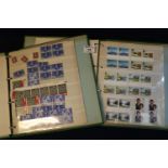Two green stock albums of Great Britain mint stamps in singles and blocks 1940's to 1980's. (B.P.