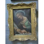 Italian school, after an old master, Madonna and Child, oils on canvas, 48 x 32cm approx. Gilt