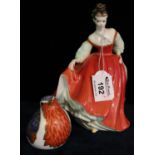 Royal Doulton bone china figurine 'Fair Lady' HN2832, together with a Royal Crown Derby bone china