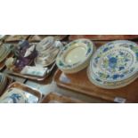 Two trays of china to include; Mason's 'Regency' plates and bowls, Royal Winton toast rack on