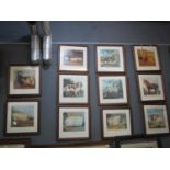 Collection of 11 modern coloured prints, all framed and glazed. Mainly on farm animals including;