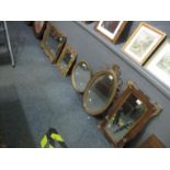 A group of five gilt framed mirrors and pier glasses, one with sconces. (5) (B.P. 21% + VAT)