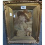 After Gainsborough, framed convex glass crystoleum, 18th Century lady. 26 x 17cm approx. (B.P. 21% +