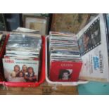 Two boxes of rpm 45s, various to include; Abba, Queen, Alison Moyet, Yazoo, Bryan Adams, Bee Gees,