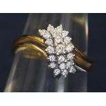 18ct gold and diamond cluster ring. Ring size J. Approximate weight 3.9g. (B.P. 21% + VAT)