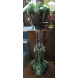 Late 19th/ early 20th century Majolica Jardiniere on stand with indistinct impressed marks to the