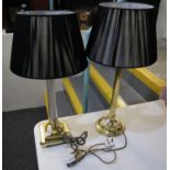 Two similar modern standard lamps with shades . (B.P. 21% + VAT)